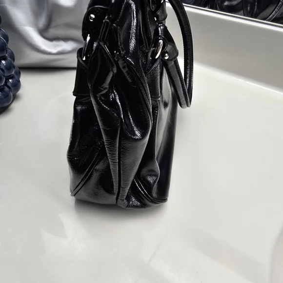 Salvatore Ferragamo Black Patent  Leather Handbag ( EUC! - Picture 6 of 14